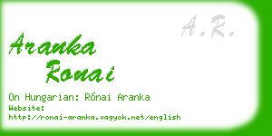 aranka ronai business card